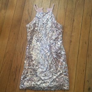 Rose gold sequins dress